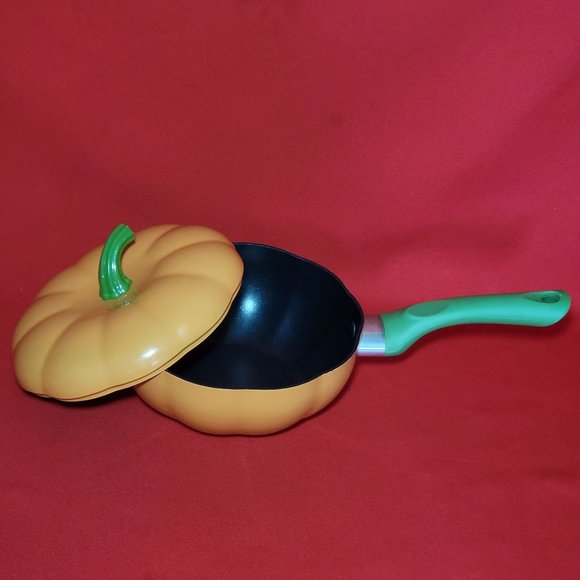 Nonstick Pumpkin Pan with Lid Aluminum Steel Saucepan Induction Cookware - Picture 2 of 10